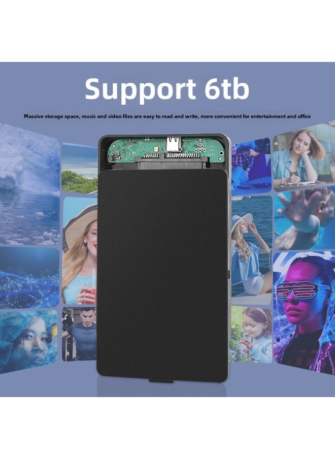 Generic USB3.1 SATA Mechanical Solid State Hard Disk Box Notebook External 2.5 Inch SSD Mobile Hard Disk Box TypeC-Color:Usb 3.0-blue-delivery Data Cable  - Image 4