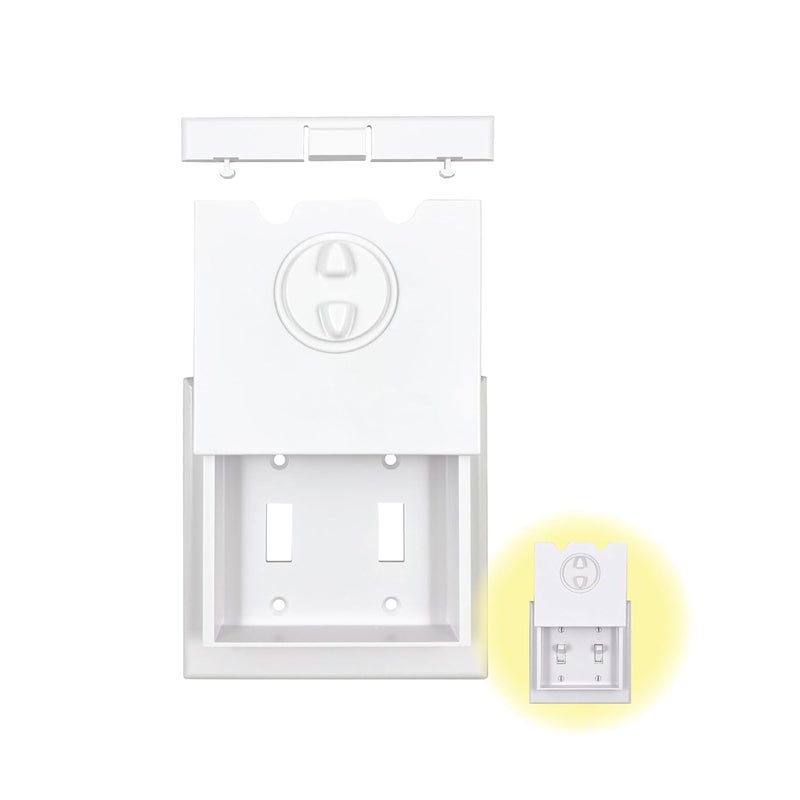 DHT Ventures Store HomeStar Safety Light Switch Guard | Double Toggle Style | Child Proof Light Switch Plate | Tamper-Proof Switch Protection | Switch Lock Cover - Image 1
