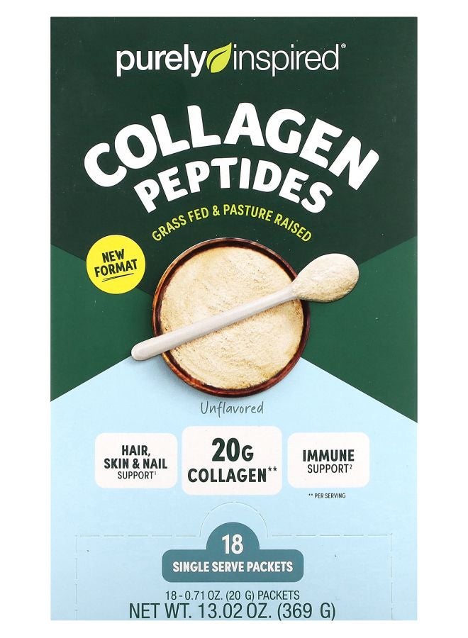 purely inspired Collagen Peptides Unflavored 18 Single Serve Packets 0.71 oz (20 g) Each