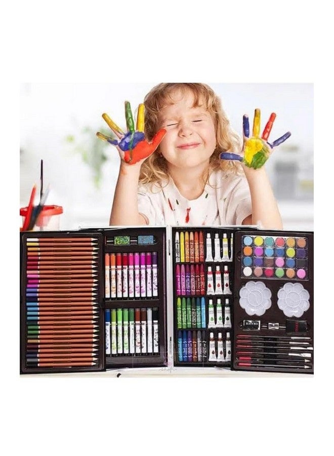 Space Art  Craft Painting Box, Big Coloring Suitcase Multiple 145 Color Kit, Professional Drawing Water Color Pencils, Oil Pastel, Sketches  Acrylic Paint Brush Birthday Gift for Boys - Image 3