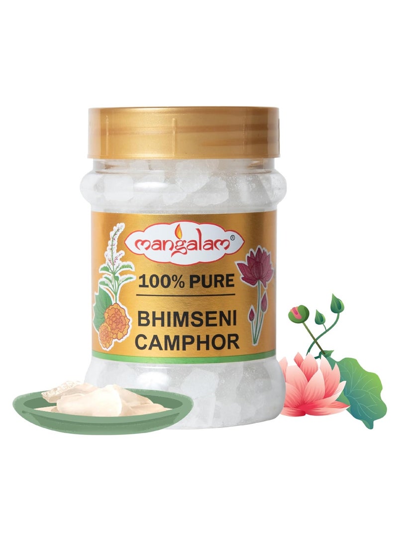 Mangalam MANGALAM Bhimseni (Original) Camphor 100g Jar - Pack Of 1 | 100% Organic | For Puja, Aromatherapy & Air Freshener | Sweet Fragrance  - Image 1