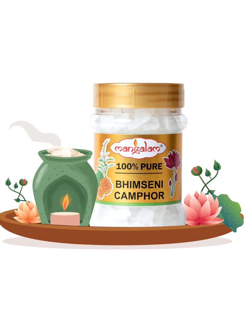 Mangalam MANGALAM Bhimseni (Original) Camphor 100g Jar - Pack Of 1 | 100% Organic | For Puja, Aromatherapy & Air Freshener | Sweet Fragrance  - Image 2