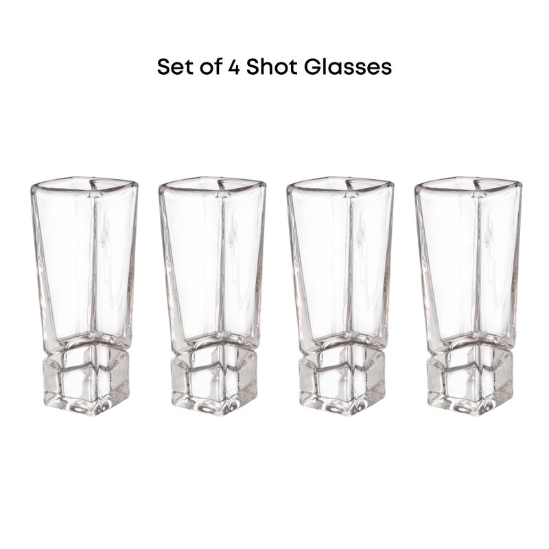JoyJolt JoyJolt Carre Shot Glasses Square Heavy Base Shot Glass Set Of 4, 1.8-Ounce  - Image 4