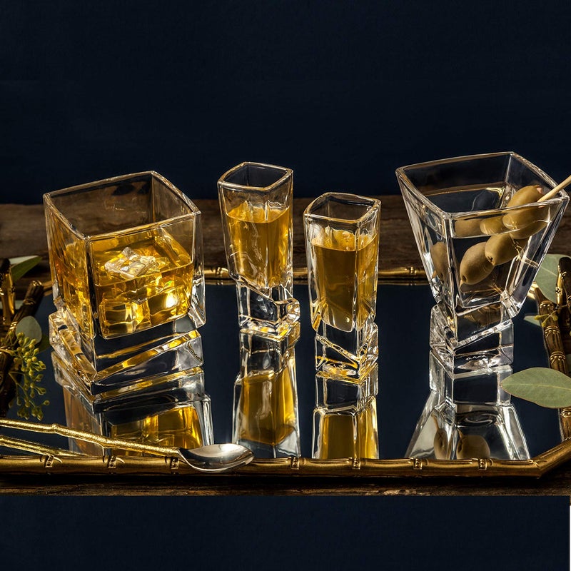 JoyJolt JoyJolt Carre Shot Glasses Square Heavy Base Shot Glass Set Of 4, 1.8-Ounce  - Image 2