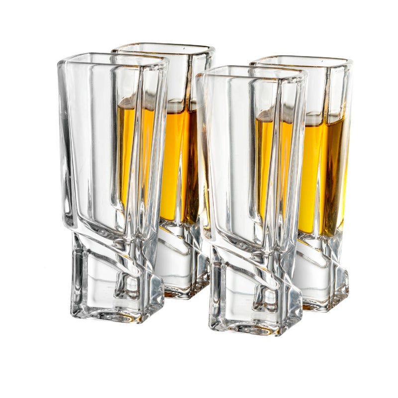 JoyJolt JoyJolt Carre Shot Glasses Square Heavy Base Shot Glass Set Of 4, 1.8-Ounce  - Image 1