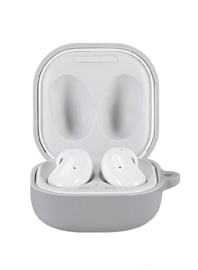 CATANES Samsung Galaxy Buds Live (2020) / Galaxy Buds 2 (2021) / Galaxy Buds Pro (2021) Protective Silicone Case Shockproof Ultra Slim Skin with Keychain Carabiner Grey - Image 3