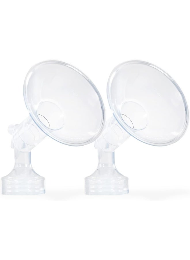 Ameda MYA Breast Pump Replacement Flanges 28mm, Comfort Fit Angled Flange, 2 Count (1 Pair) - Image 1