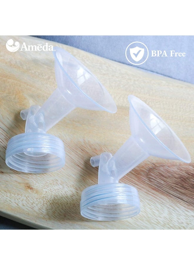 Ameda MYA Breast Pump Replacement Flanges 28mm, Comfort Fit Angled Flange, 2 Count (1 Pair) - Image 3
