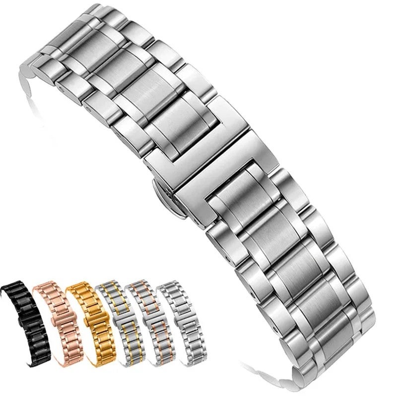 Bluejw Stainless Steel Watch Band Replacement – 3-Link Metal Watch Strap in Multiple Sizes (12mm, 14mm, 20mm) for Easy Watch Strap Replacement - Image 2