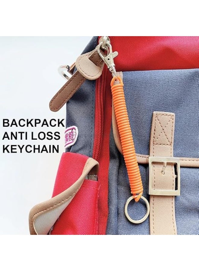 ماى سوق سلسلة مفاتيح سيارات مرنة بشكل حلزوني سوستة لمعصم اليد مع حلقة معدنية ومشبك تعليق لمفاتيح السيارة - شفاف - Image 5