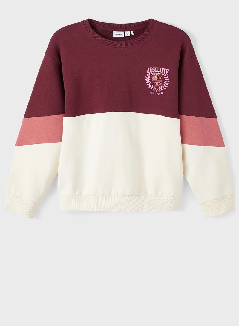 NAME IT Kids Color Block Sweatshirt
