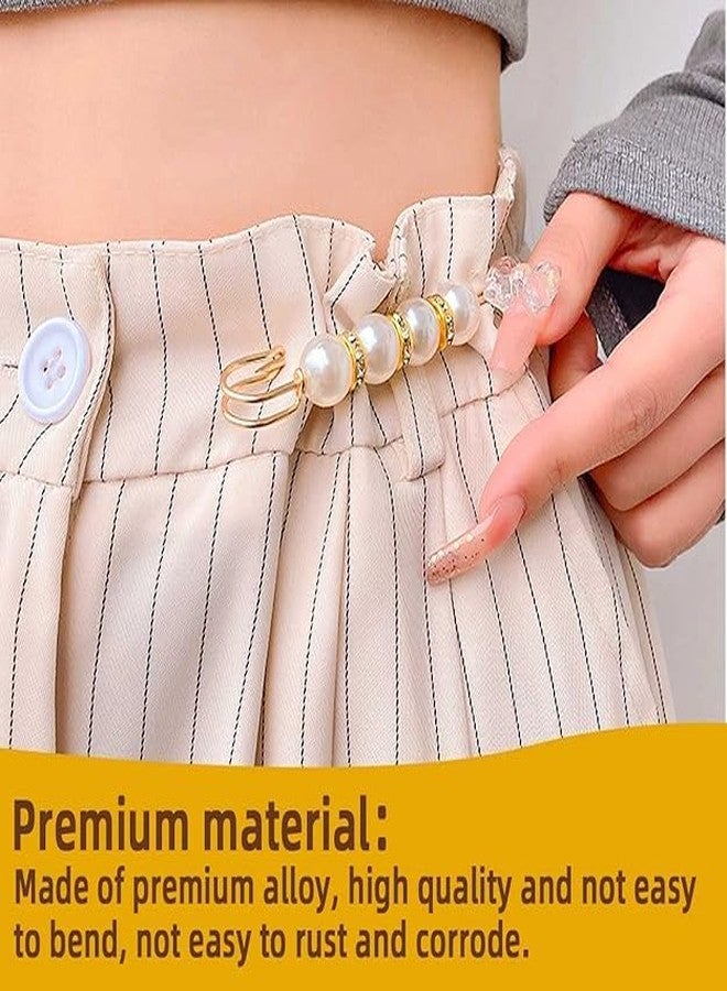 Domica Pearl Brooch Safety Pins Set for Women & Girls | Decorative Hijab Pin, Saree Pin, Dress Brooch, Dupatta & Shawl Pin | Gold Finish Fashion Accessories - Image 5