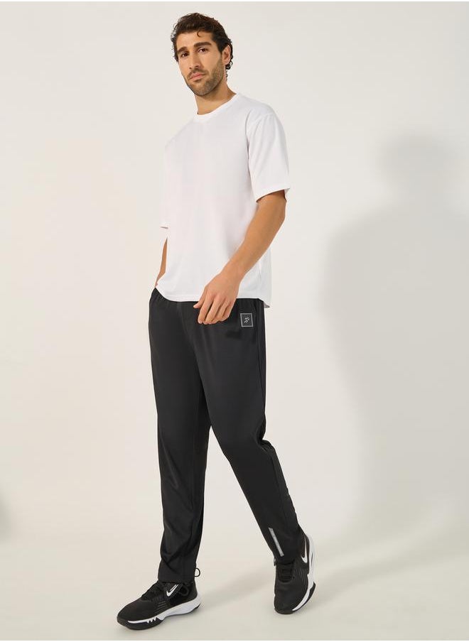 Styli Slim Fit Badge Detail Track Pants with Printed Waistband  - Image 2