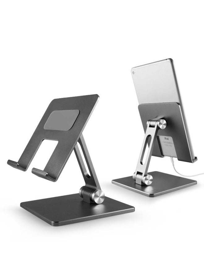 Tablet Stand Aluminum Alloy Foldable Computer Stand Desktop Raised For Ipad Huawei Apple Support Frame-Color:Grey (metal Weighted Enlarged Style) - Image 2