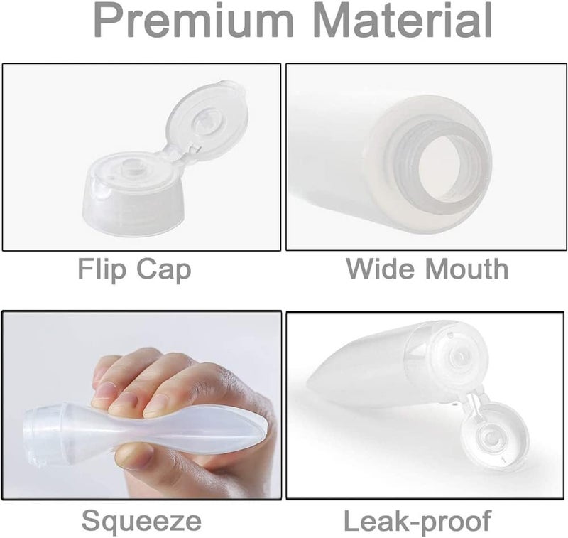 ELECDON 6-Piece Clear Travel Bottles Set - TSA Approved Refillable Squeezable Containers for Shampoo, Conditioner, Lotion - BPA Free, 30ml - Image 2