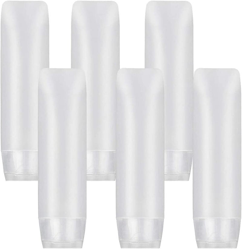 ELECDON 6-Piece Clear Travel Bottles Set - TSA Approved Refillable Squeezable Containers for Shampoo, Conditioner, Lotion - BPA Free, 30ml - Image 1