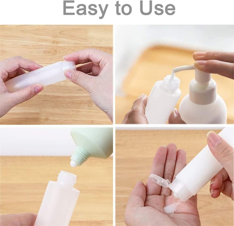 ELECDON 6-Piece Clear Travel Bottles Set - TSA Approved Refillable Squeezable Containers for Shampoo, Conditioner, Lotion - BPA Free, 30ml - Image 3