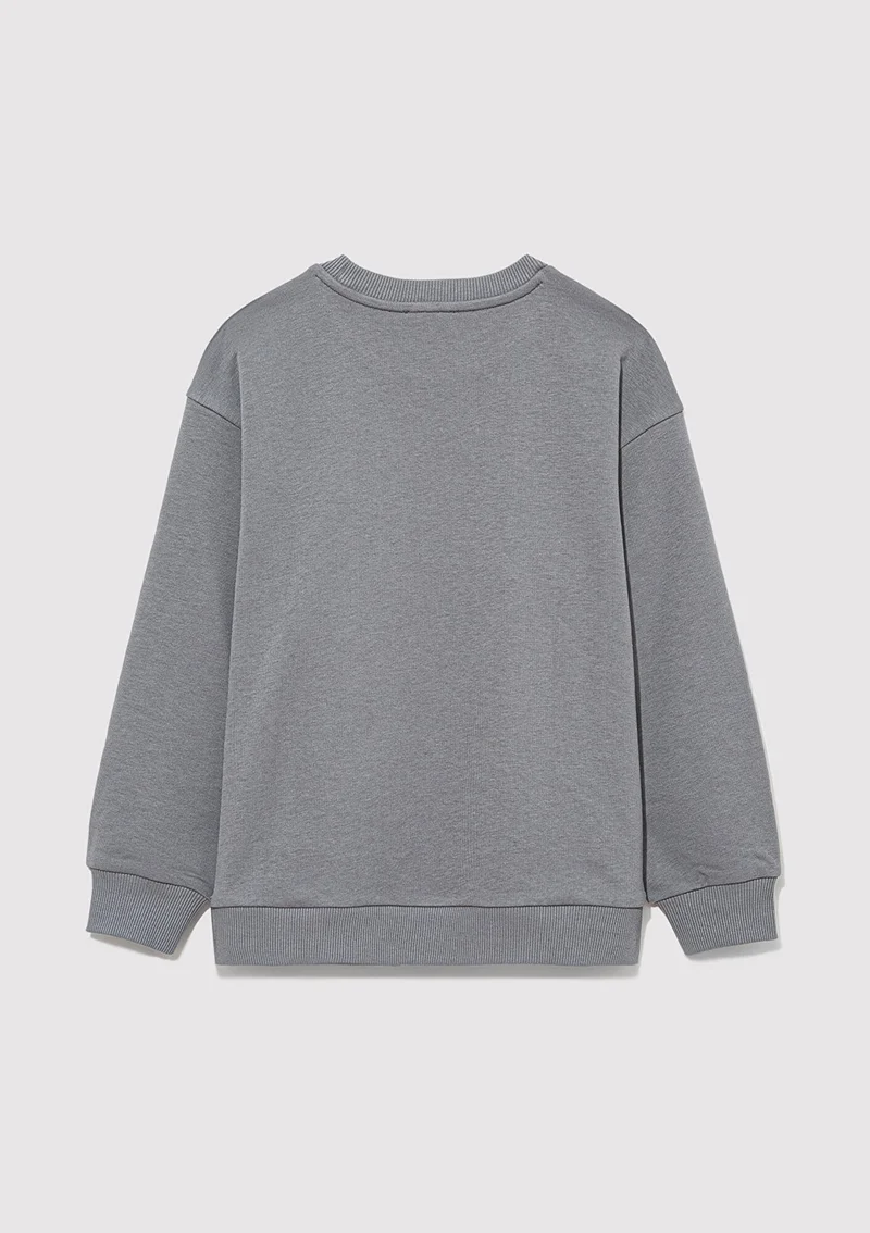 MAVI Blue Mv Logo Printed Hooded Gray Sweatshirt6S10054-70098