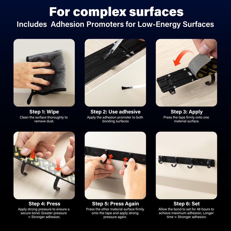 PHIXBEAR Extreme Weather Mounting Tape (1in x 20ft), Acrylic Foam Double Sided Tape for Outdoor Use â€” Works Best on Metal, Glass & Smooth Surfaces, Optional PP/PE Adhesion Promoter, Press & Cure 48 Hours - Image 5