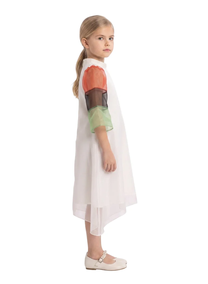 Bidani  Kids' National Day Flowy Organza Party Dress with UAE Flag Sleeves for Women | Best Price UAE