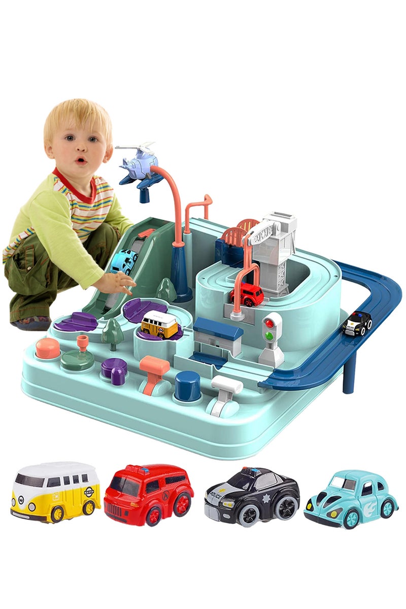 لعبة مغامرة السيارات - سيارة لعبة تعليمية لانقاذ المدينة لعمر ما قبل المدرسة، لعبة مسارات سباق للاولاد والبنات، العاب السيارات هدايا للاعمار من 2 -6، العاب تعليمية للاطفال الصغار - Image 1