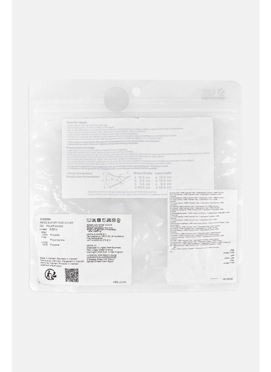 Asics - 3 Layer Face Cover, Light Grey - Image 1