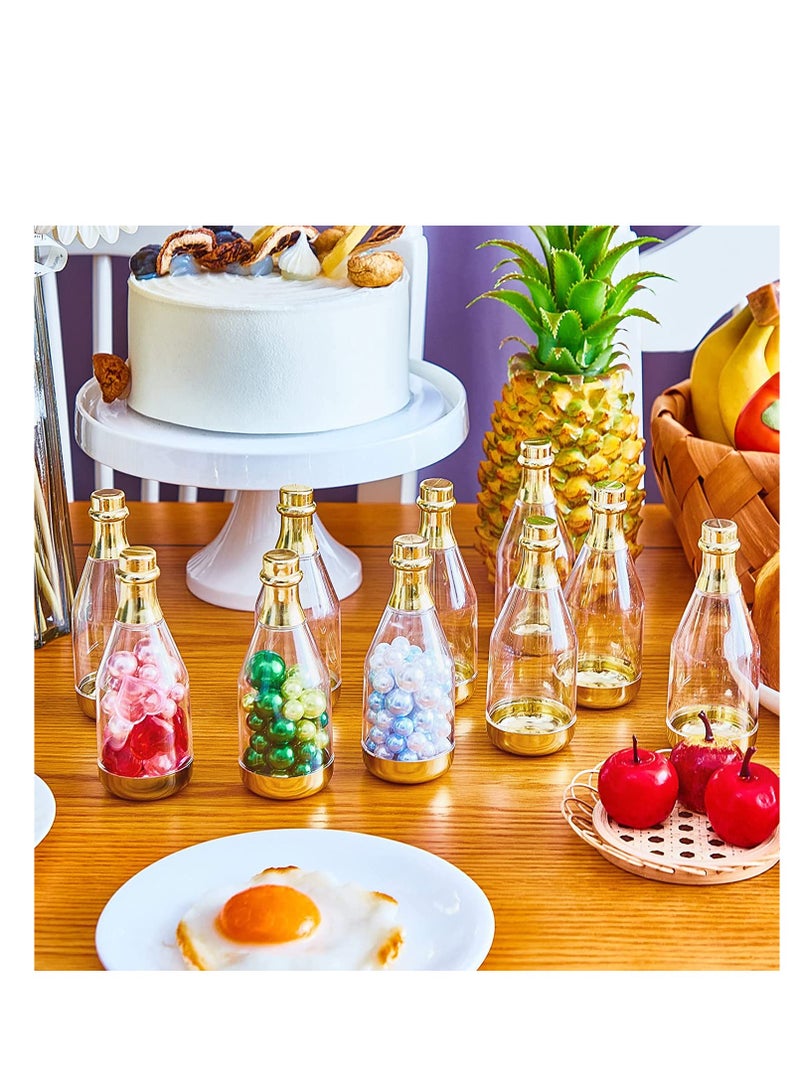 12 Pieces Mini Champagne Bottle Containers for DIY Favors, Clear and Gold Candy Jars for Baby Showers, Weddings, and Birthdays - Image 5