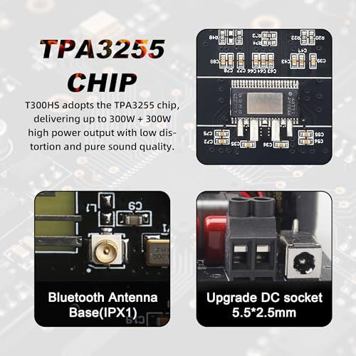 ODEKTOOY T300HS 300W+300W Power Amplifier Board, TPA3255 Chip with Bluetooth/AUX/USB Inputs, 2.0 Channel Audio Power Vehicle Amplifier - Image 5