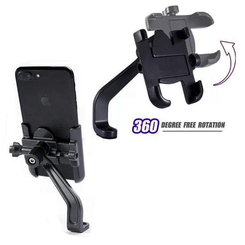 keeshar MotoPro K1 Motorcycle Mobile Phone Holder | Heavy-Duty Metal Handlebar Mount Clamp for Bikes - Image 4
