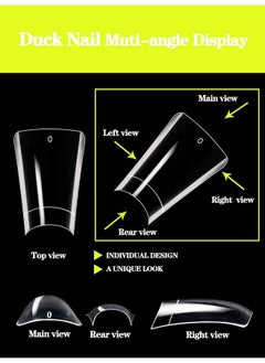 Dudjndjd 500Pcs Duck Nail Tips For Acrylic Nails, Clear Nail Tips Duck Feet Fan Flare Tips, Half Cover False Nails Short Duck Tip Nails 10 Sizes Curved French Fake Nail Extension Tips With Box  - Image 3