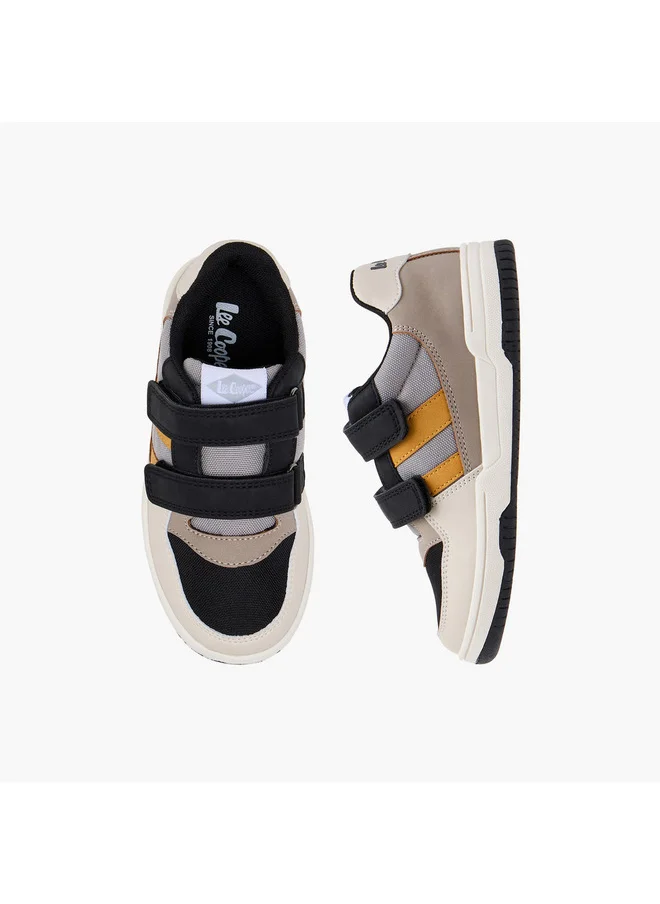 لي كوبر Boys Panelled Sneakers with Hook and Loop Closure