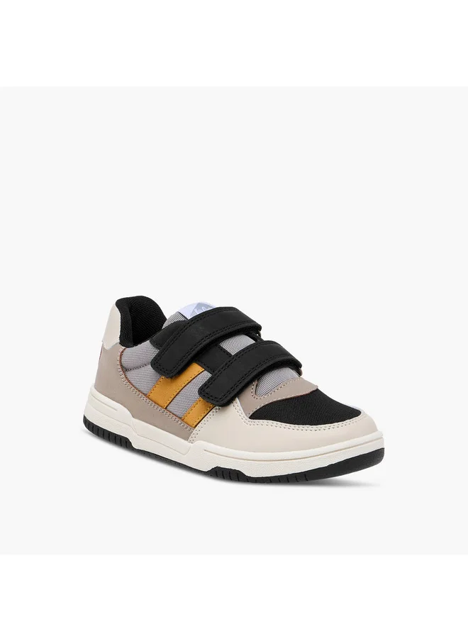 لي كوبر Boys Panelled Sneakers with Hook and Loop Closure