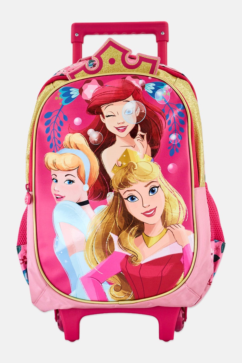 Toys For Less Kids Girl Princess Graphic Print Trolley Bag, Multicolor - Image 1