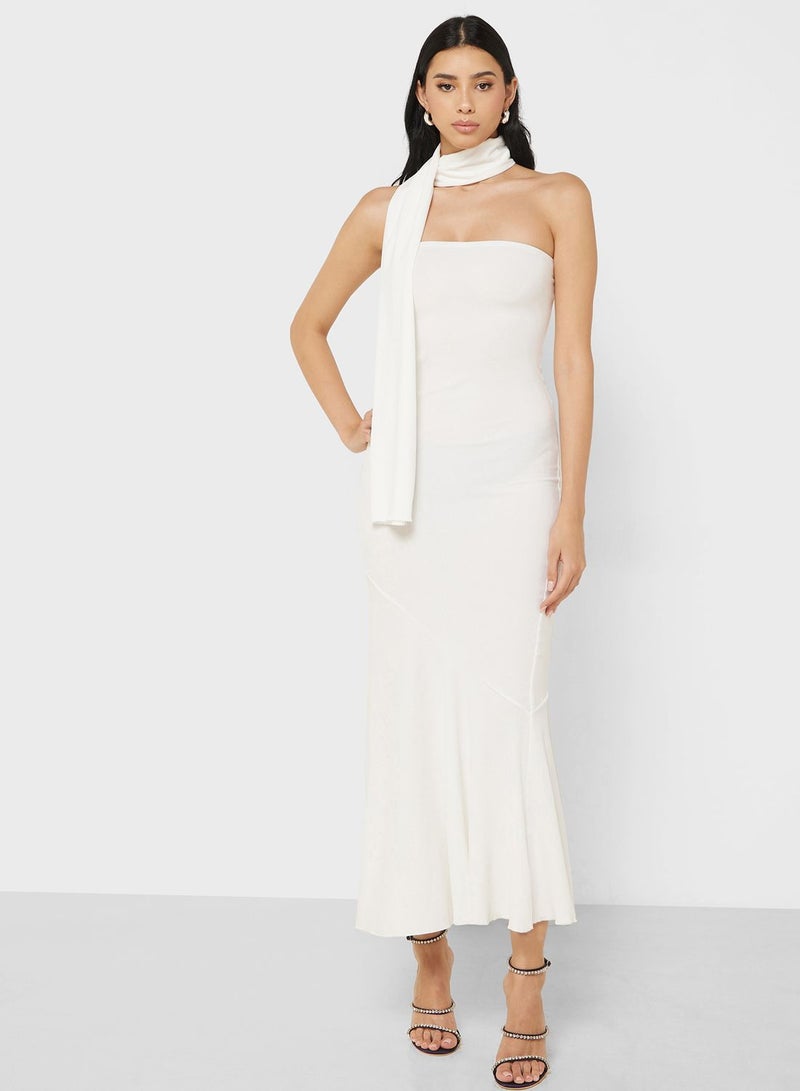 Ginger White Column Dress - Image 1