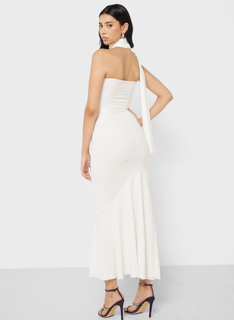Ginger White Column Dress - Image 2