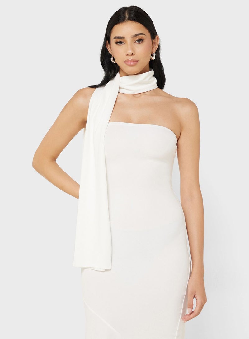 Ginger White Column Dress - Image 3