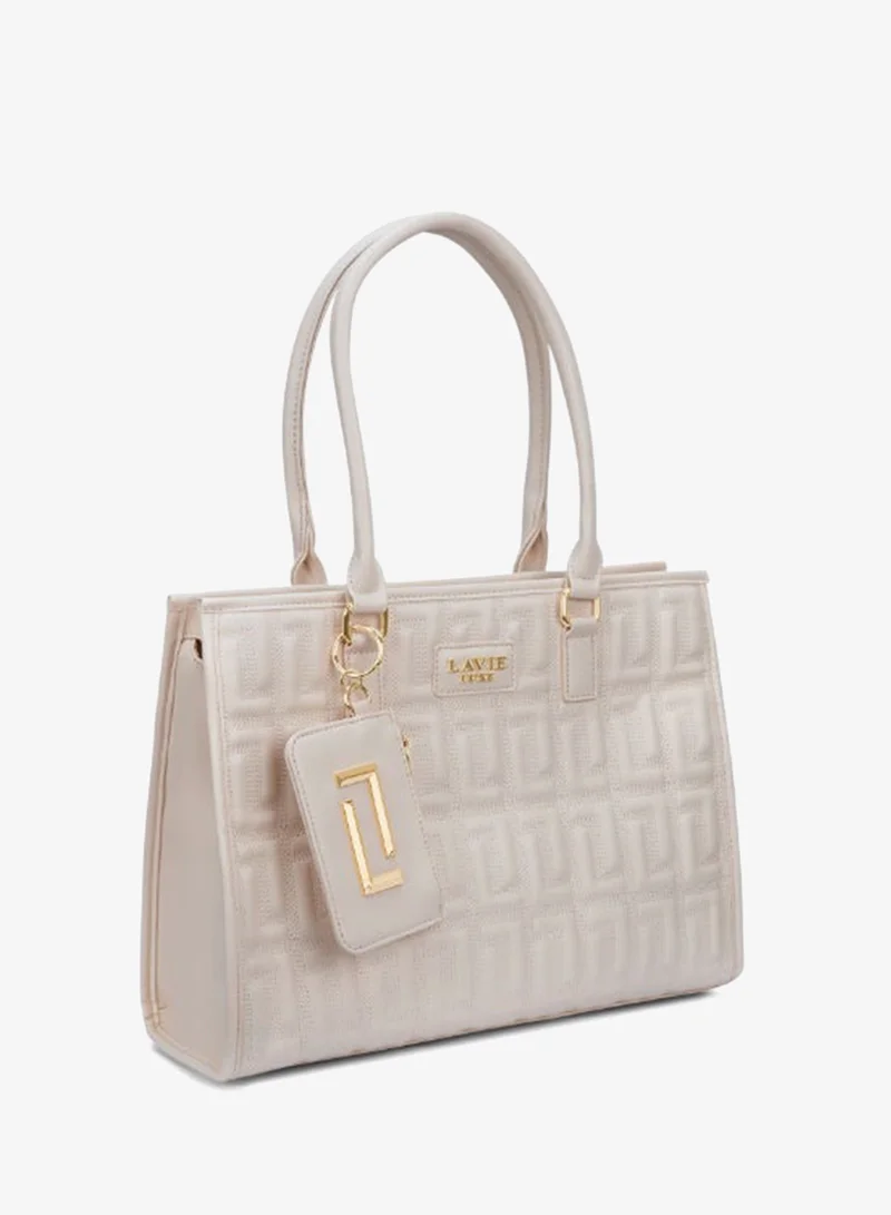 Lavie  Luxe Women's Quem Large Satchel Bag (Offwhite) for Women | Best Price UAE