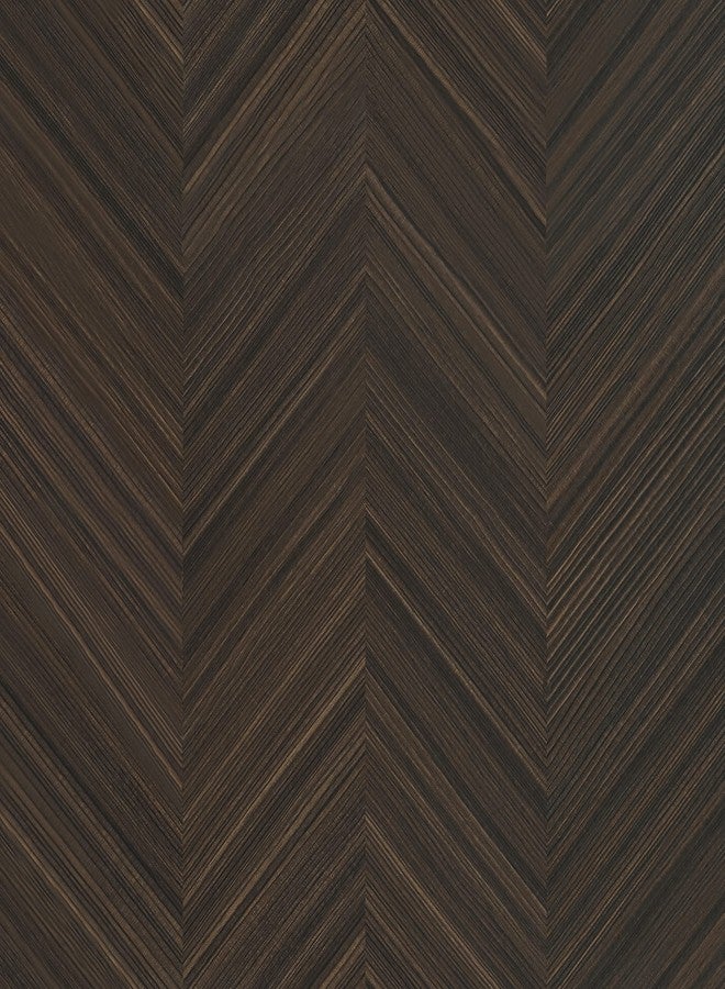 Wallercity ورق حائط Wallercity ذو النمط البني الداكن بتصميم متعرج، قابل للتقشير واللصق، لتغطية الجدران، ورق حائط ذاتي اللصق بمظهر الخشب، مناسب للحمام والمطبخ، مصنوع من الفينيل المزخرف للخزائن، مقاس 24×315 بوصة - Image 1