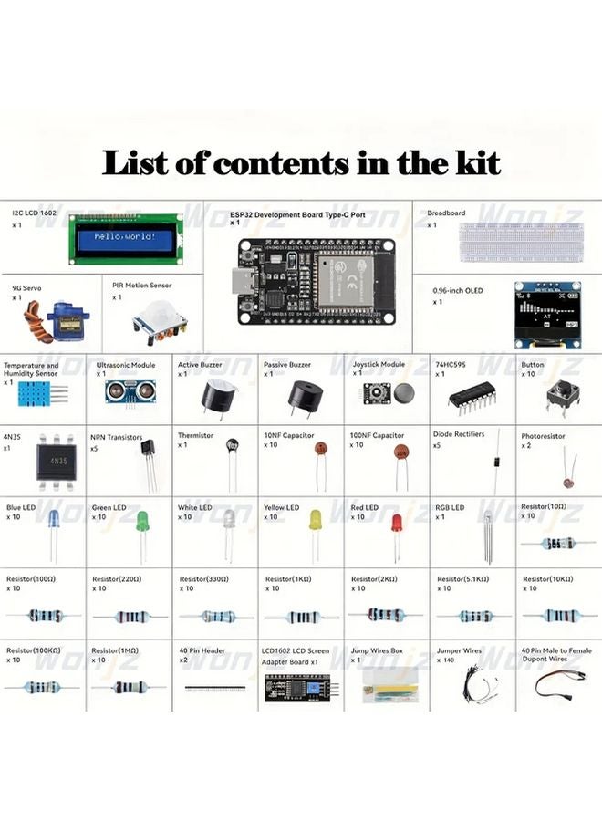ESP32 Development Board Set with Type C Port for Arduino IDE Learning Kit - Image 3