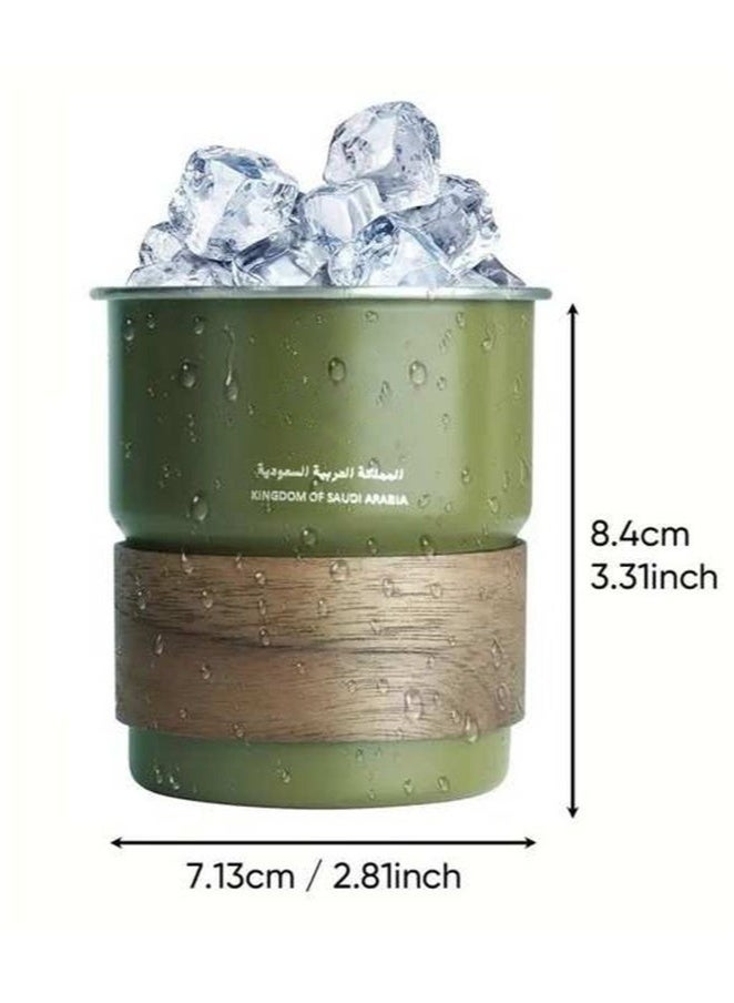 كوب سفر من الفولاذ المقاوم للصدأ 304 - سعة 300 مل، حامل مشروبات ساخنة/باردة، أخضر داكن - Image 3