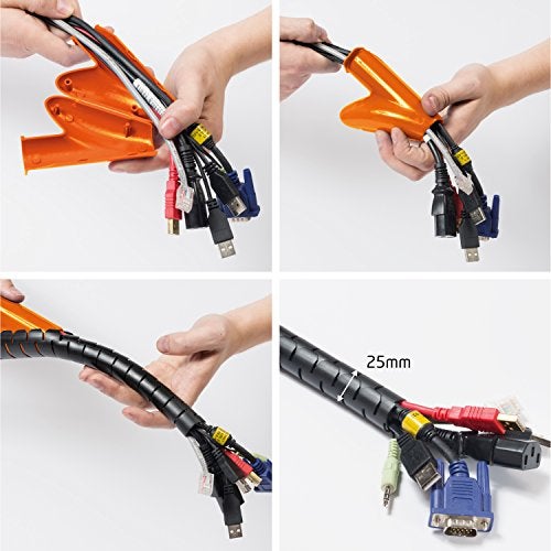 D-Line Cable Zipper Cord Tube Organizer with Zip Tool, 8.2 Feet, Cable Management Sleeve, Cover for Long Wire Runs, 1 Inch Diameter (8.2 FT, White) - Image 2