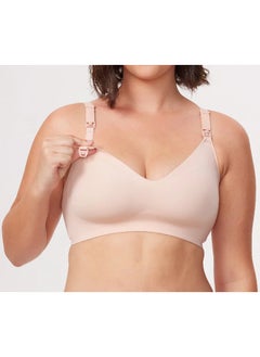 Momcozy Smooth - Ultra Soft And Omni Maternity Nursing Bra - YN21 - Oyster Pink/Beige XL  - Image 1