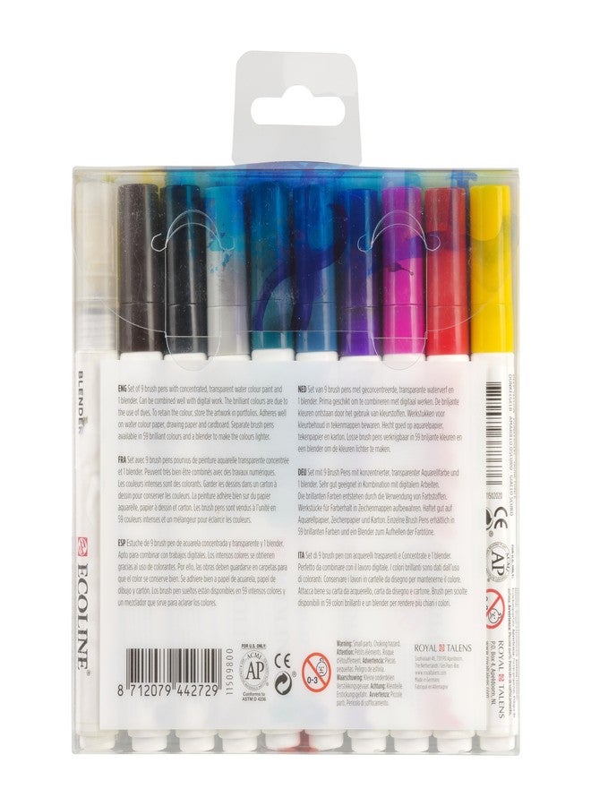 Ecoline - Set of 9 brush tip pens and 1 blender - Image 2