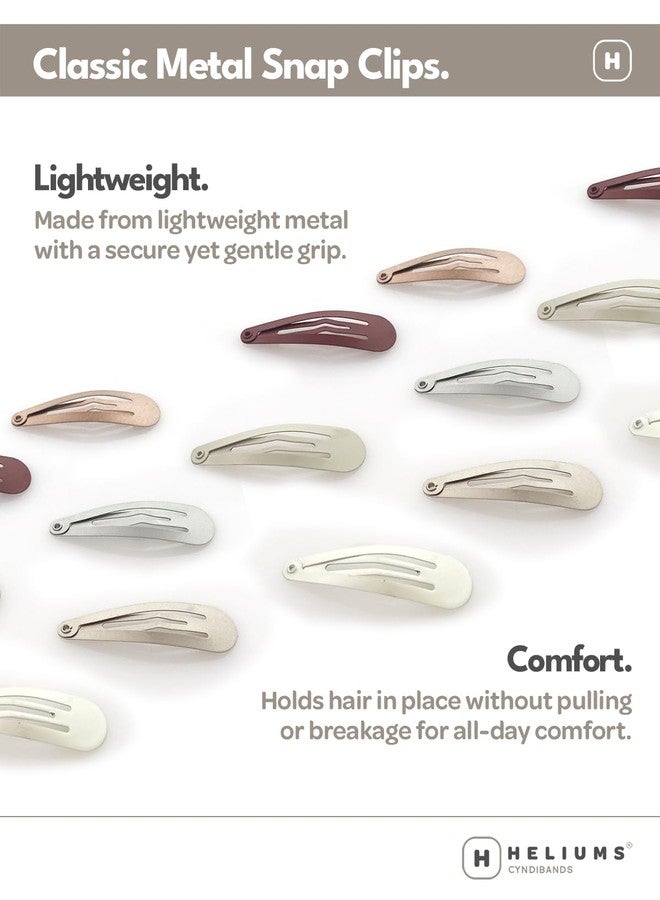 Heliums Snap Hair Clips for Women - Silver Gray - 2 Inch Metal Barrettes for Thin Hair and Kids, Neutral Colors - 12 Count - Image 3