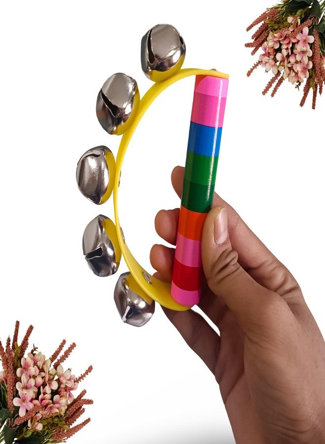 ZELVO Wooden Non Toxic Colourful Rattle Toys for Newborn Baby, Musical Infant Toy, Gift Set Age 0+, Multicolor (D Shaped Rattle) - Image 4
