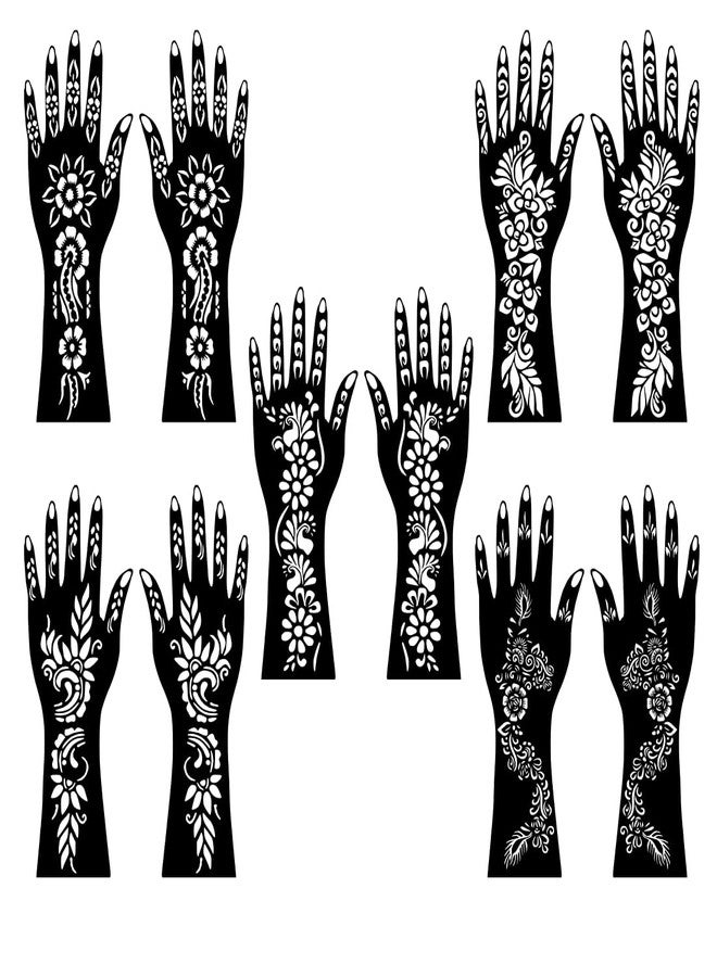 ORDERSHOCK Traditional Combo Mehndi Stencil Sticker For Front And Back Hand - Image 1
