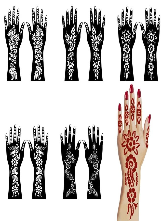 ORDERSHOCK Traditional Combo Mehndi Stencil Sticker For Front And Back Hand - Image 4