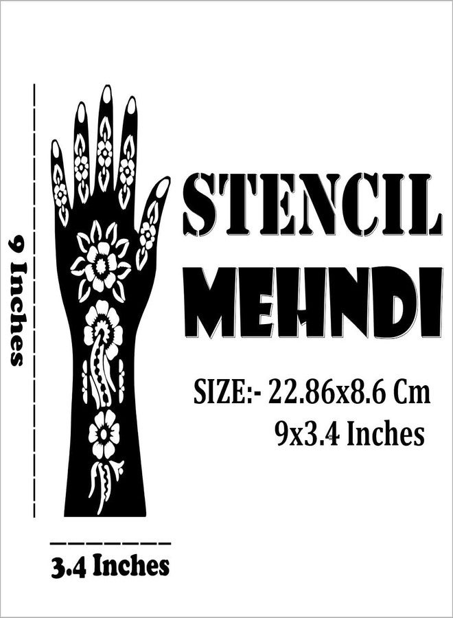 ORDERSHOCK Traditional Combo Mehndi Stencil Sticker For Front And Back Hand - Image 2