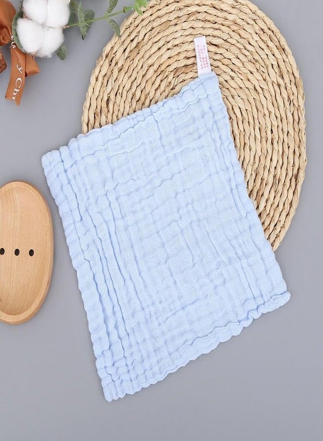 Gopendra Reusable Muslin Face Towels for Babies | Soft Cotton Washcloths & Napkins for Infants & Toddlers | Six Layer Muslin Cloth Extra Soft Hankies (2, Blue) - Image 1