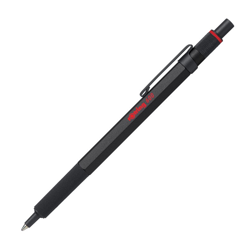 rOtring 600 Ballpoint Pen, Medium Point, Black Ink, Black Barrel, Refillable - Image 1